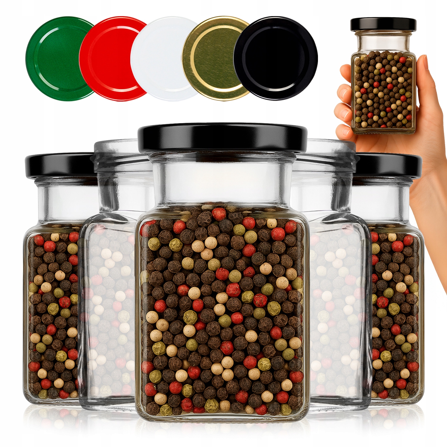 50 x Sklenice na Džem Med Koření Pepř Sůl Musy Skleněné Skleničky 150 Ml