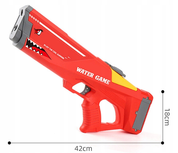 PISTOLET NA WODĘ ELEKTRYCZNY MIOTACZ NA WODE AUTOMAT DLA DZIECI CZERWONY Wiek dziecka 14 lat +