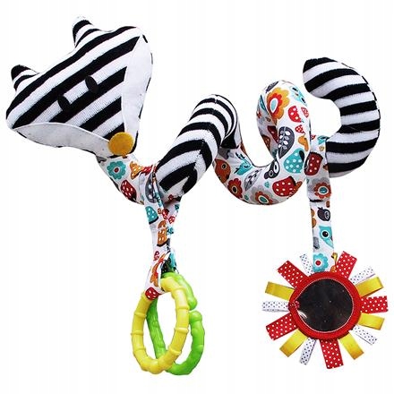 MOM'S KONTRASTOWA SPIRALKA DO ŁÓŻECZKA ZAWIESZKA BIAŁO CZARNA NA WÓZEK 951