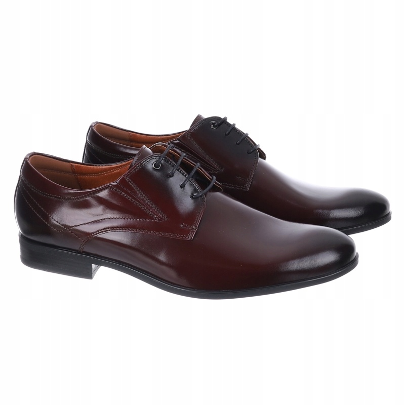 Pánské elegantní polobotky Conhpol C00C-9166-0412-00S02 bordó Kůže VEL.45