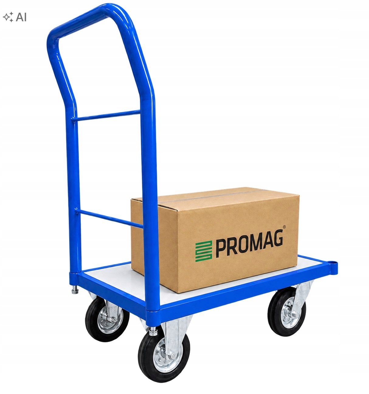 Wózek transportowy Promag platformowy jednoburtowy 795x495mm 400kg stabilny