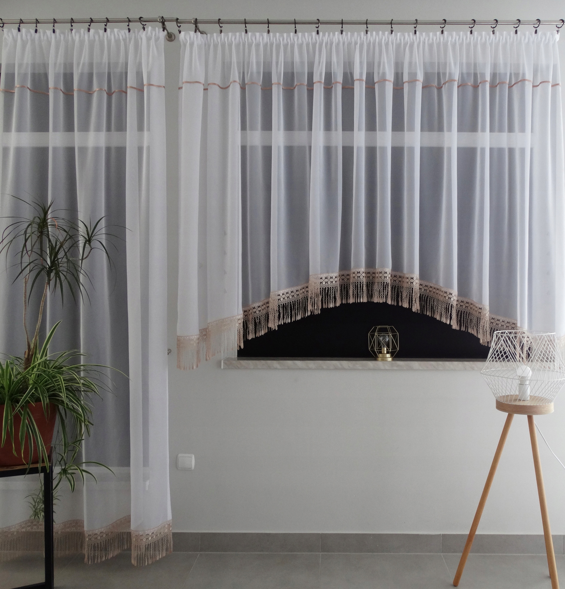 Mg Kpl 71 Záclona Voál guipure Béžová 18 cm Balkon