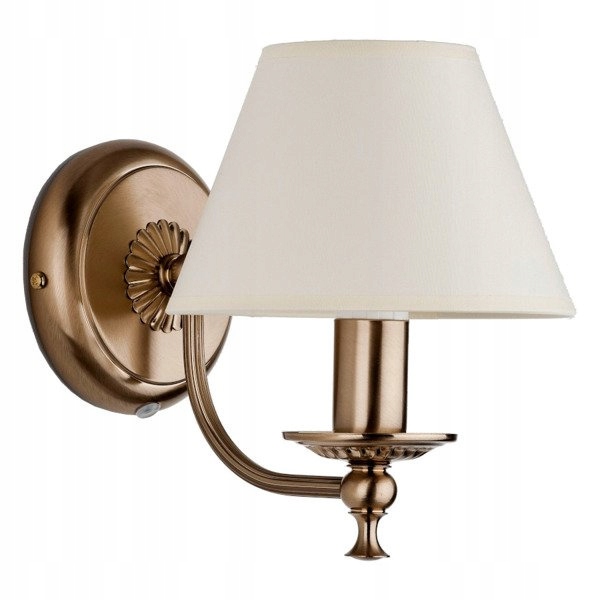 Antická nástěnná lampa Sofia patinová s krásnou nástěnnou rozetou do ložnice