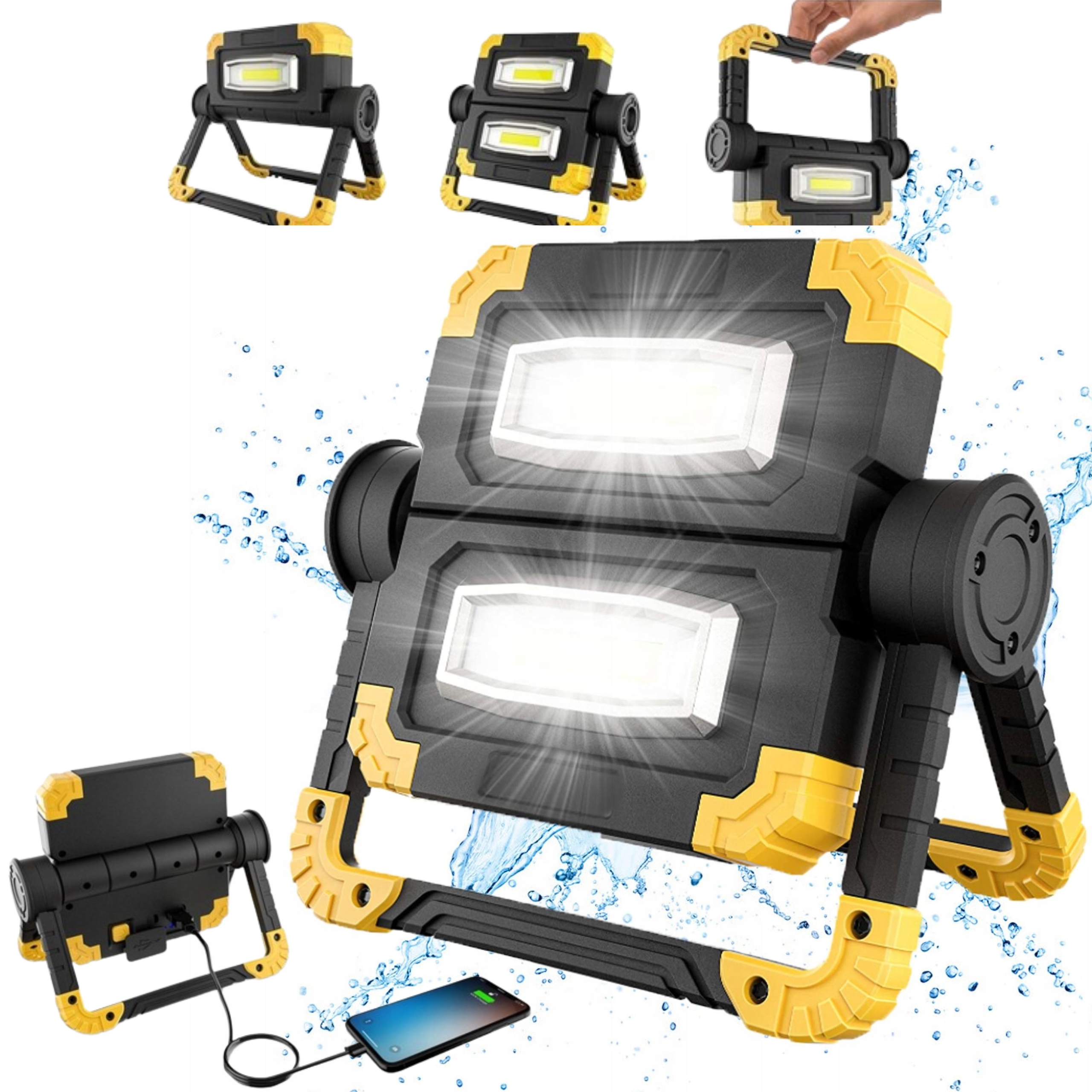 Lampa Robocza Led Obrotowa Halogen Do Warsztatu Powerbank Na Biwak Camping