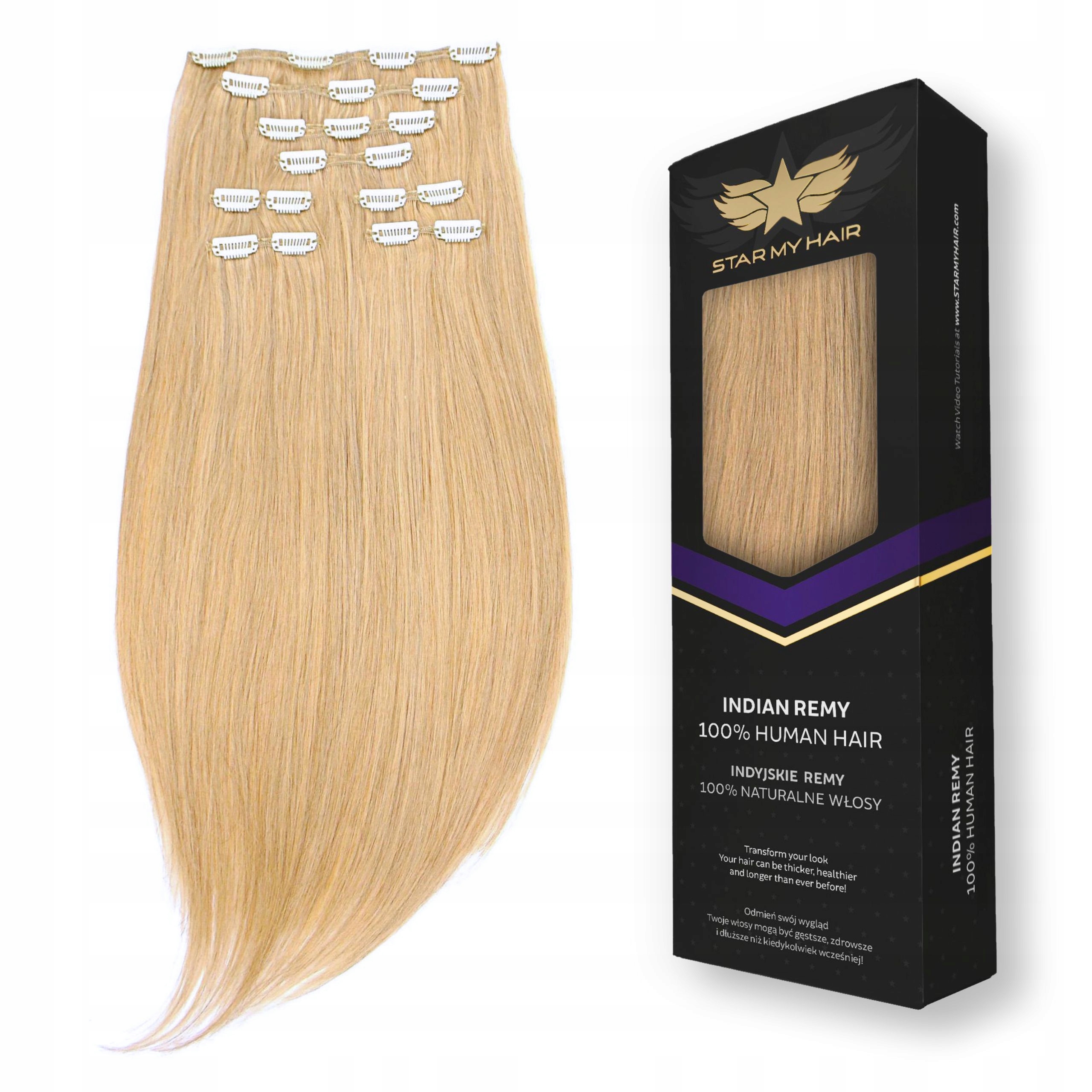 Włosy naturalne doczepiane Clip-in 50-55 cm 8 taśm 140g Gęste -star My Hair