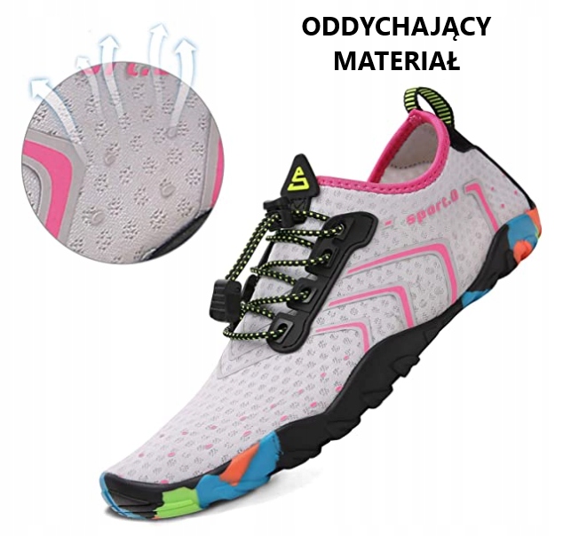 BUTY DO WODY PLAŻOWE PŁYWANIE JEŻOWCE RAFA KORALOWA SPORTOWE SKAŁY BIAŁY Model 3