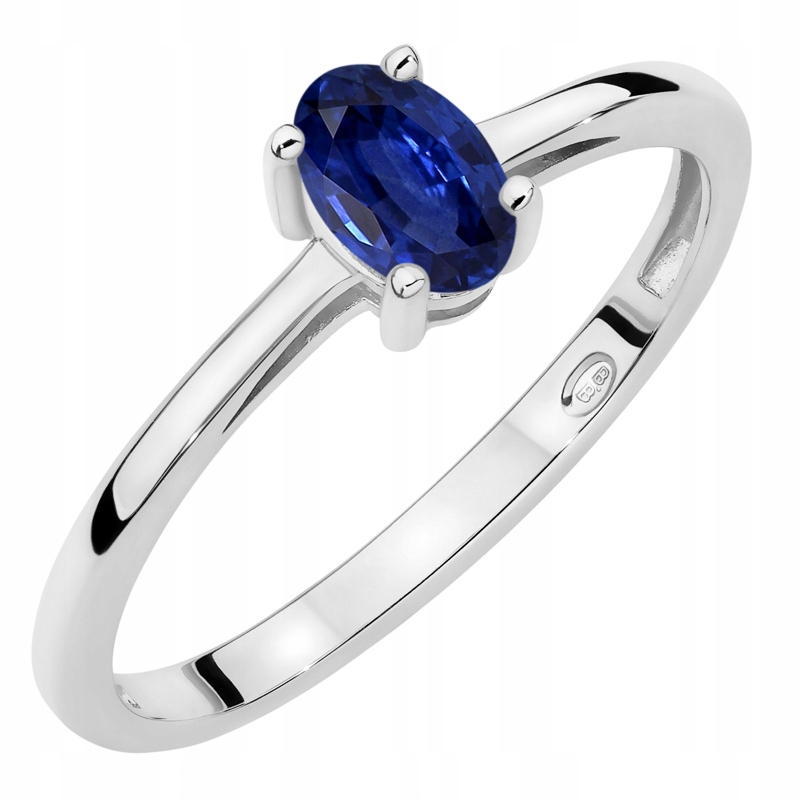 Zlatý Prstýnek Zásnubní pr. 585 s oválným safírem 0.70ct 14k
