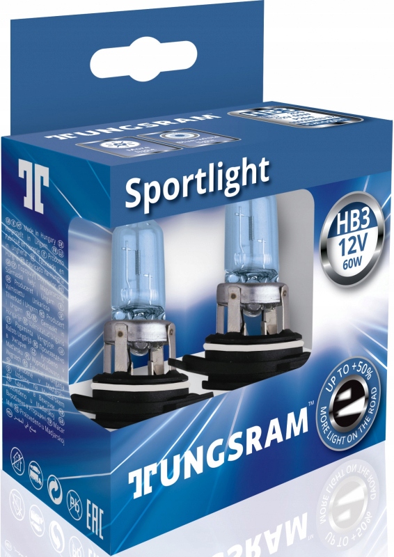 ŻARÓWKI HB3 TUNGSRAM SPORTLIGHT +50% BIELSZE