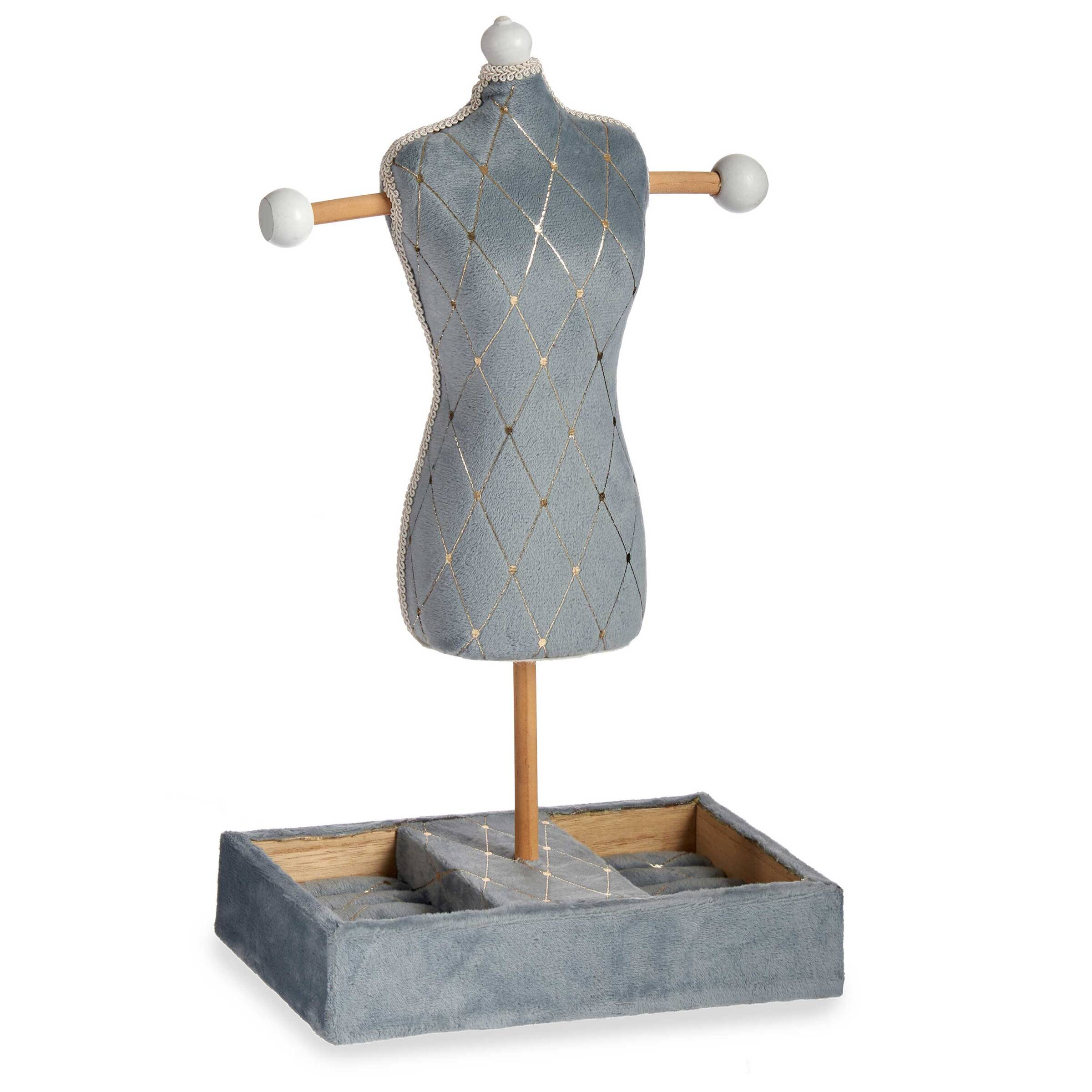 Stojan Na Šperky Ve Tvaru Figuríny, Šedý, 24 X 12 X 40 CM