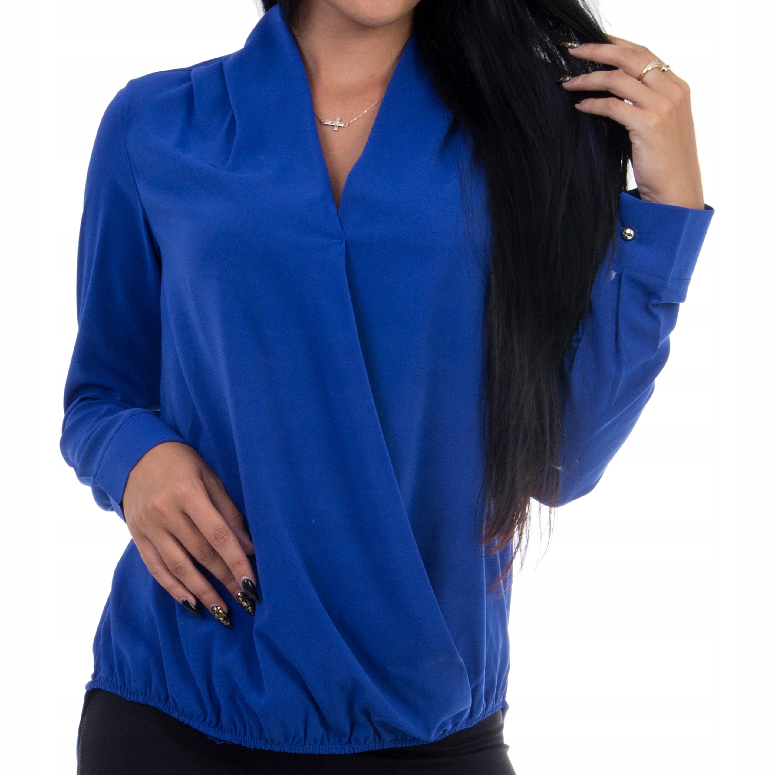 

B272 Damska Bluzka Wizytowa Chabrowa r. 36