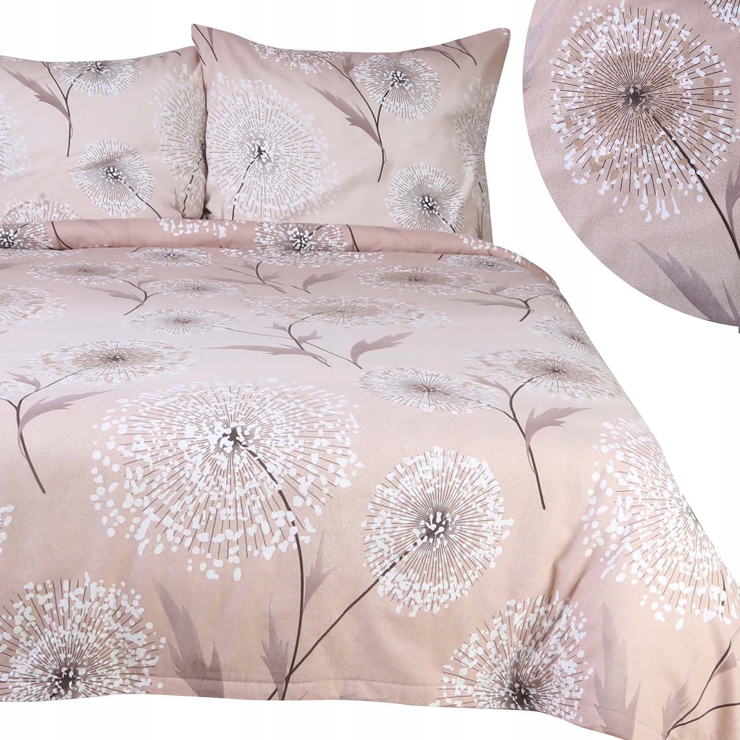 pościel Flanela 180x200 bawełniana Gruba beżowa w dmuchawce