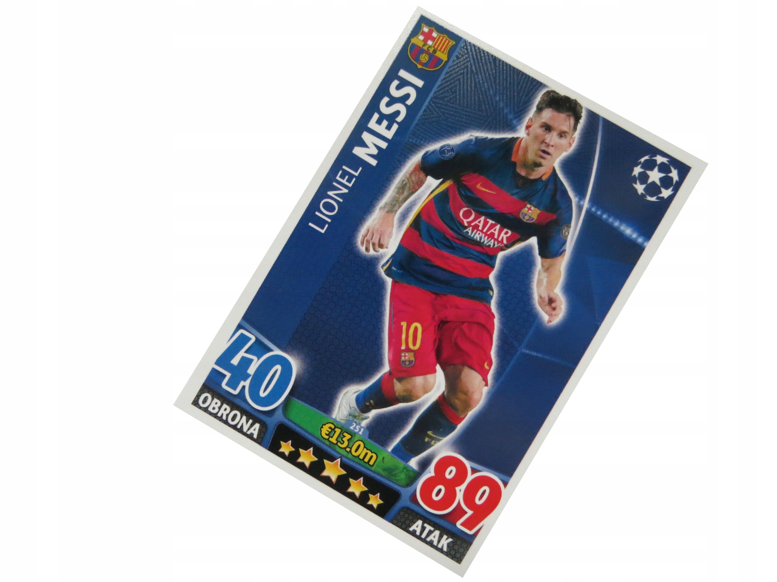 Topps Champions League 2015/2016 Karta Piłkarska Base Messi 251 Barcelona