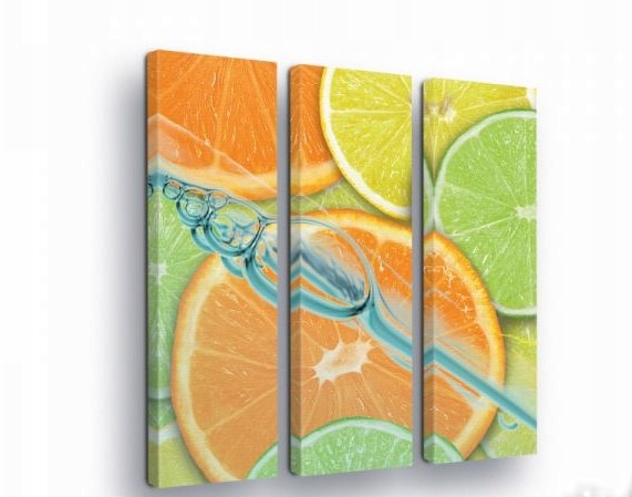 Obraz 90x100 Svěžest citrusů pomeranč limetka citron šťavnatá voda