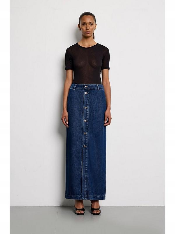 7 For All Mankind Tmavě Modrá Džínová Sukně (32)