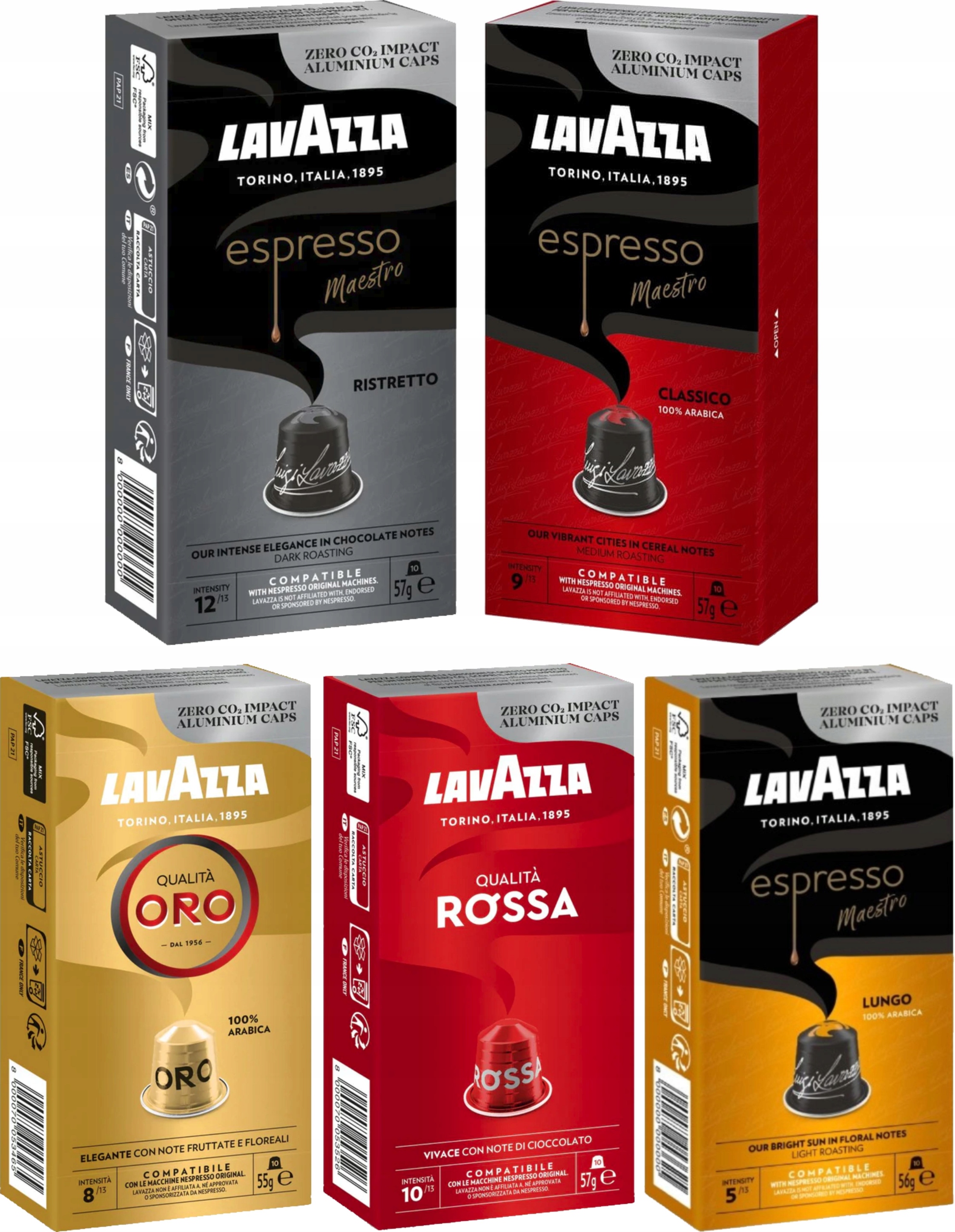 Kapsle do Nespresso Lavazza Sada Maestro Oro 5 x 10 kusů