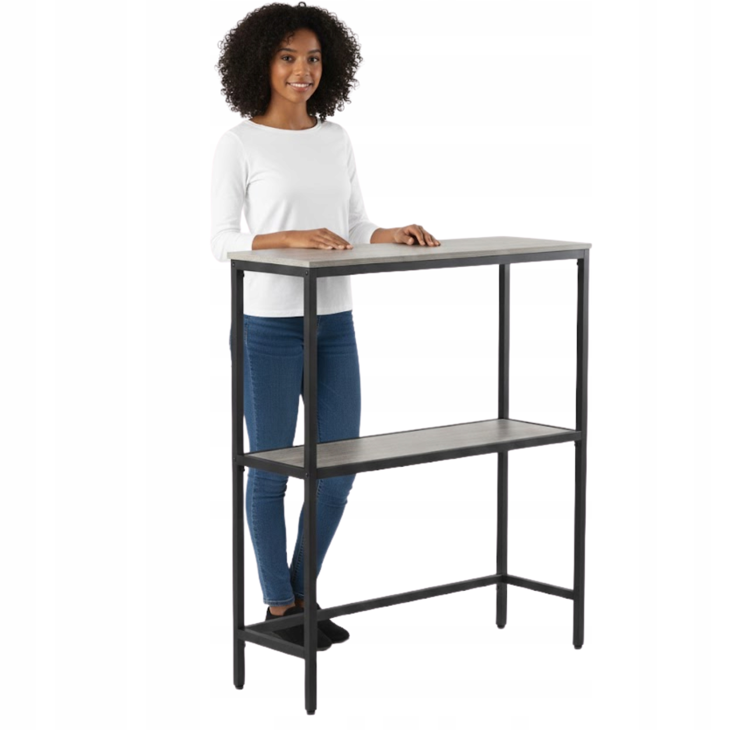 Úzky stolík Konzola do predsiene 2 úrovne za pohovku Polička do obývačky