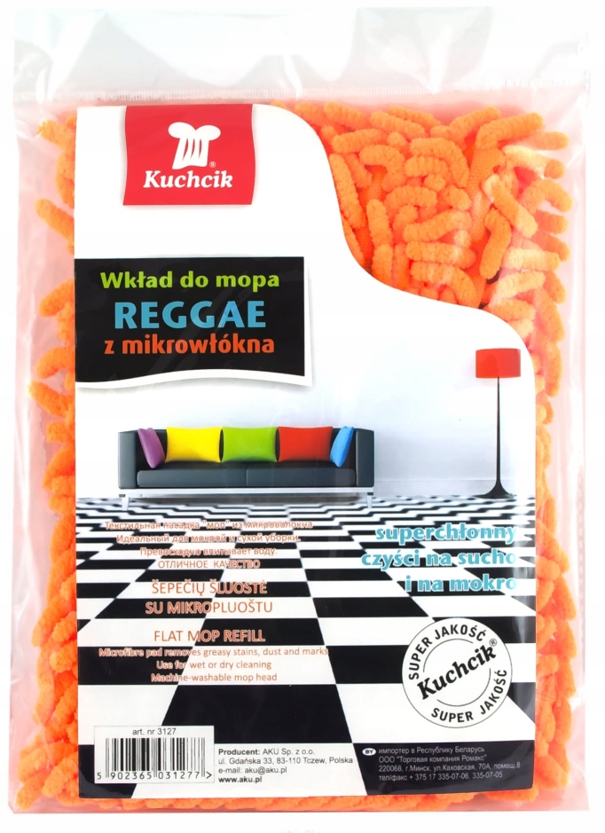 

Mop Płaski Mikrofibra Reggae Zapas Wkład