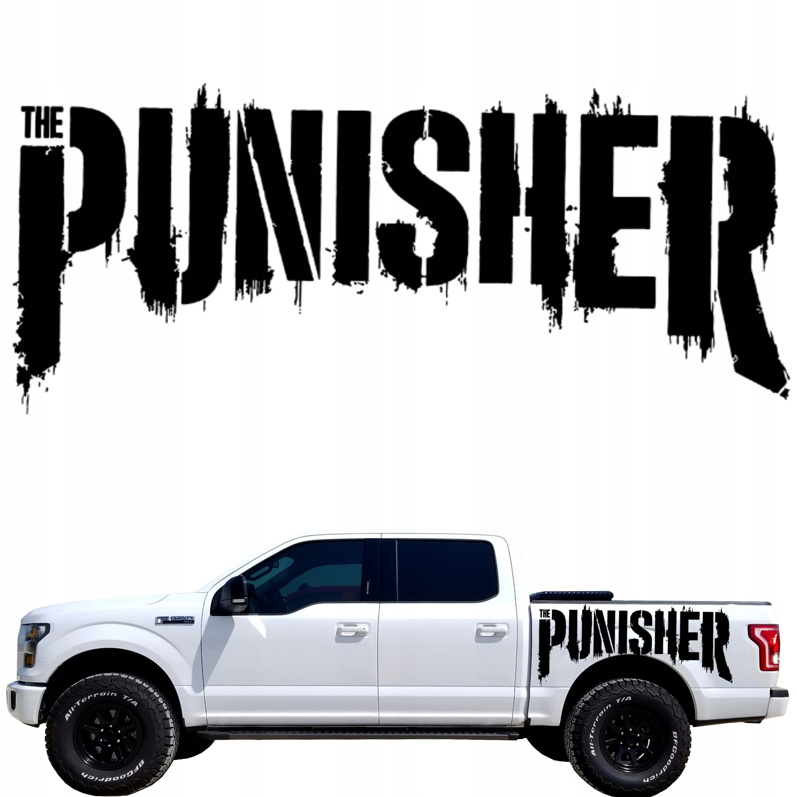 Samolepka s grafikou pro terénní vozidlo Jeep Nápis Lebka Lebka 43x100