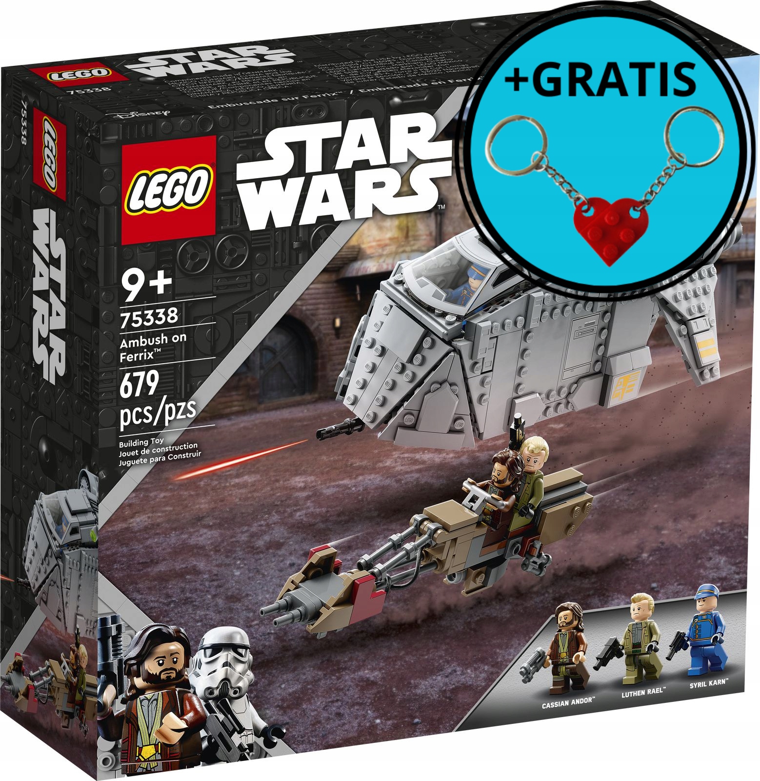 Lego Star Wars 75338 Lego Zasadzka na Ferrix 2 x brelok Lego