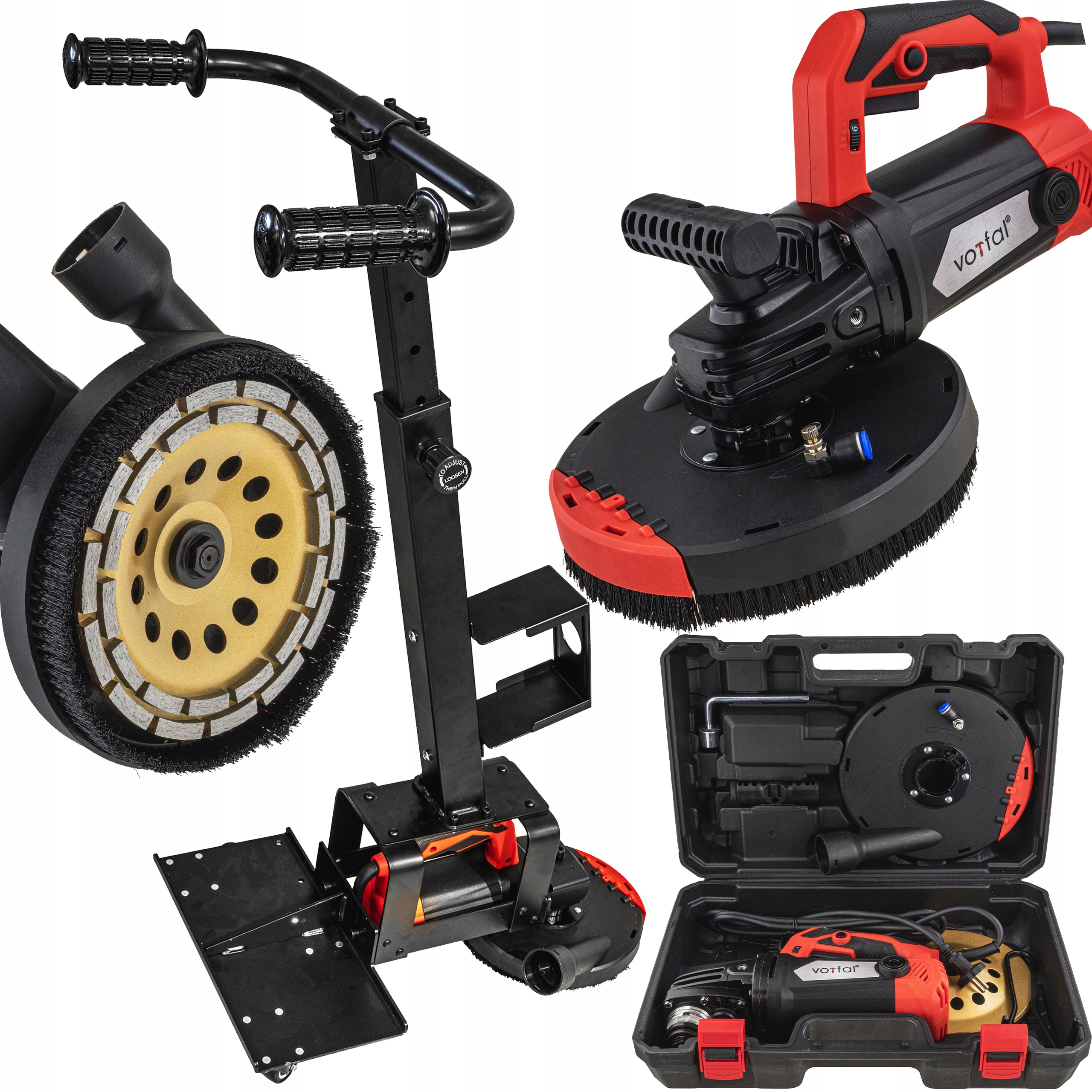 Szlifierka Do Betonu Posadzek 3000W 180MM Regulacja Obrotów Wózek Jezdny