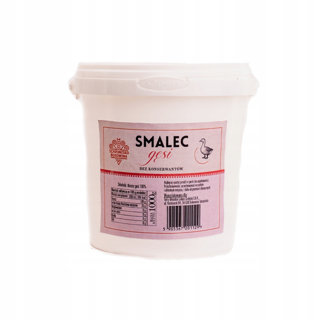 Levně Husí tuk Husí sádlo 1 kg Schronisko Bukowina 100% přírodní útulek