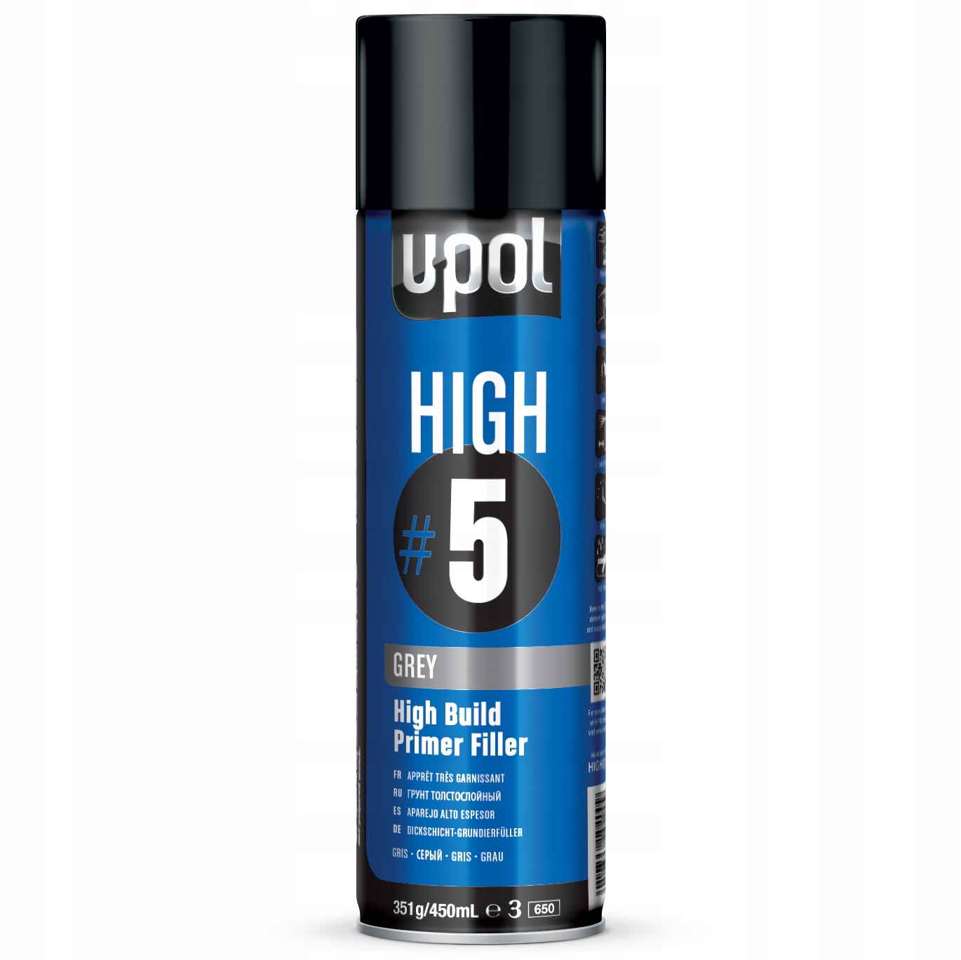Upol High 5 High Build Primer Filler 450ml Podkład wypełniający Grey/szary