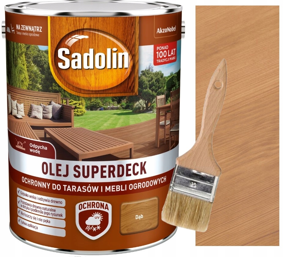 

Sadolin Olej Superdeck Do Tarasów 5L Dąb Pędzel