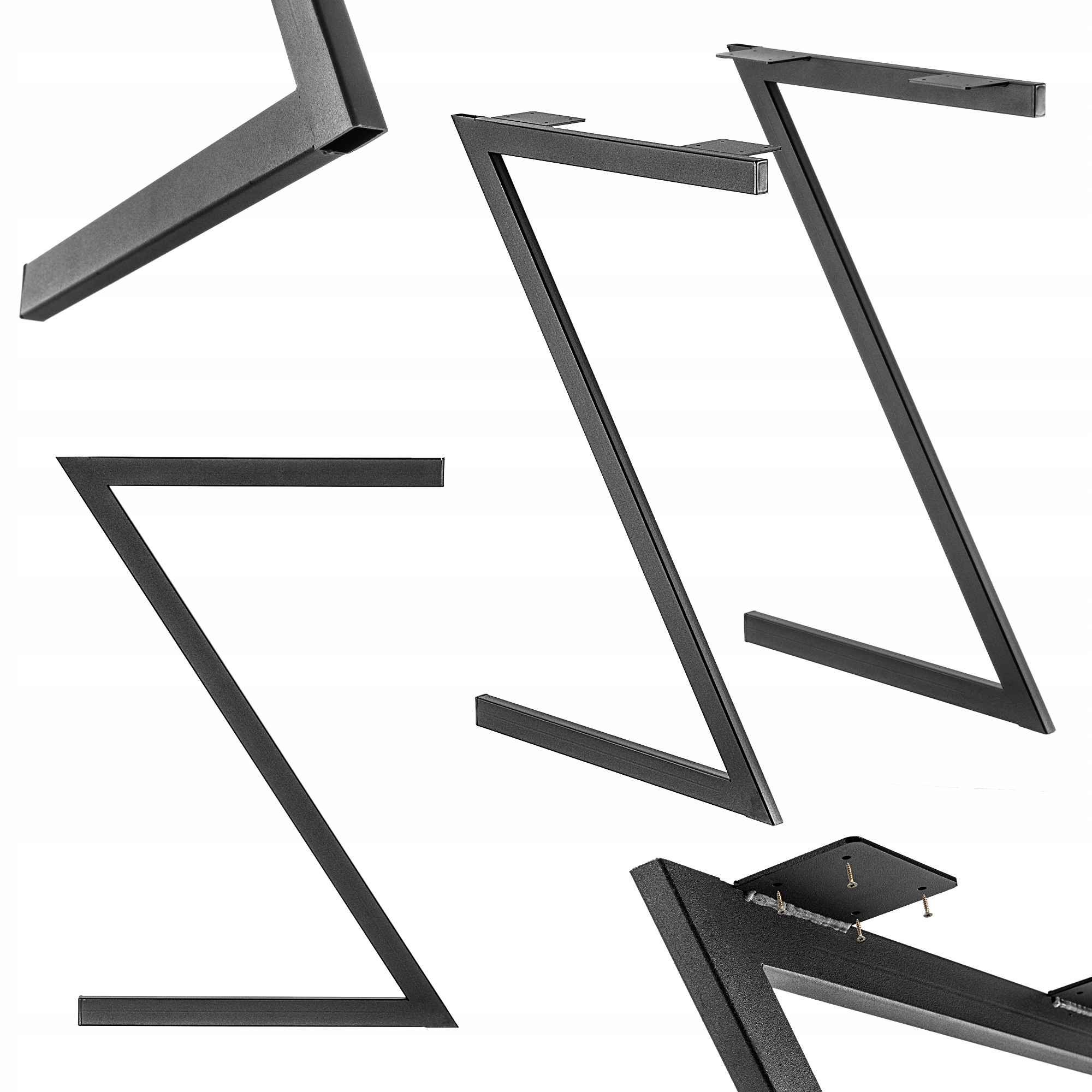 Nohy Na Stôl Kovový Písací Stôl Loft "z" Čierne Industrial 53x79 cm