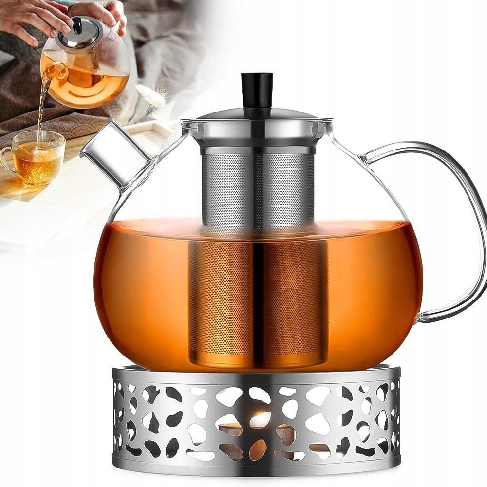 Skleněná Konvice 1500 ML S Izolovaným Držadlem, Bezpečná, Snadno Ovladatelná