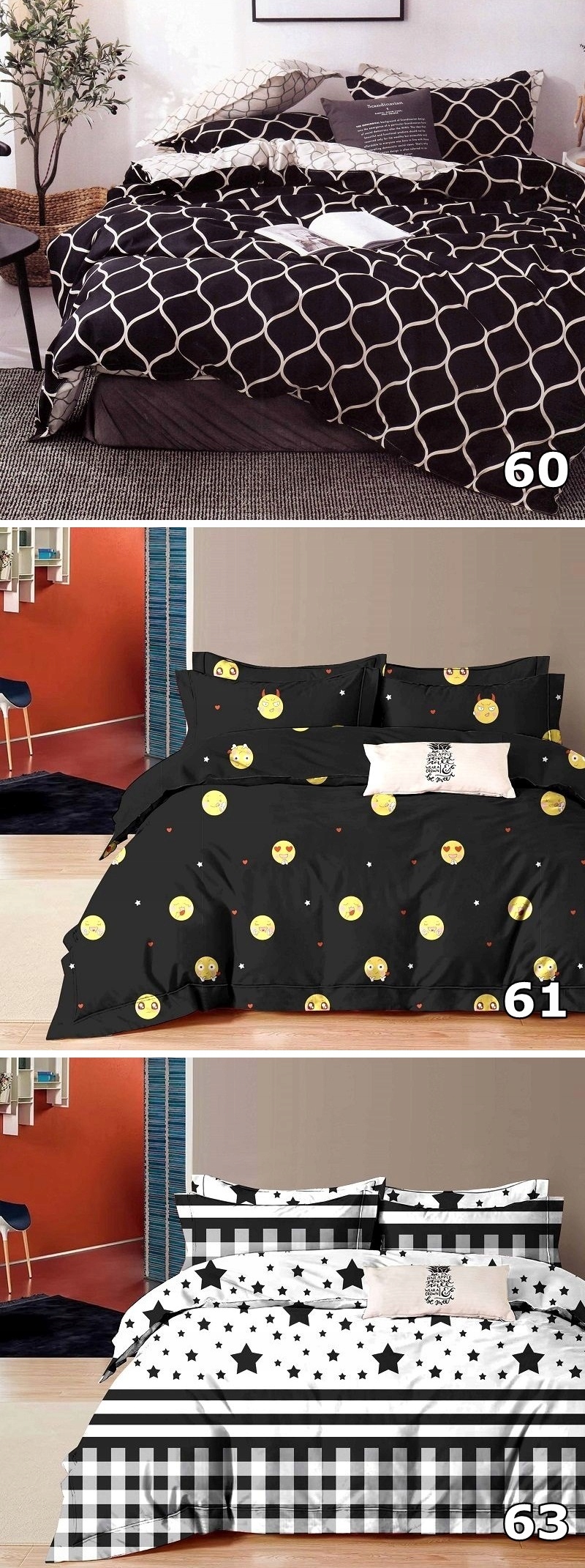 POŚCIEL 200x220 BAWEŁNIANA + 2 POSZEWKI NOWE WZORY Marka bez marki