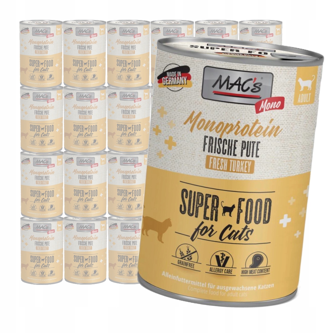 MAC's Cat 24x400g Mokra Karma Monoproteinowa Dla Kota z Indykiem