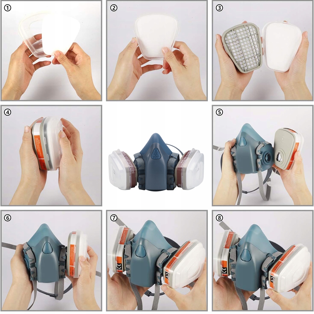 MASKA PRZECIWGAZOWA GAZOWAMASKA 11W1 ZESTAW Kolor dominujący odcienie niebieskiego