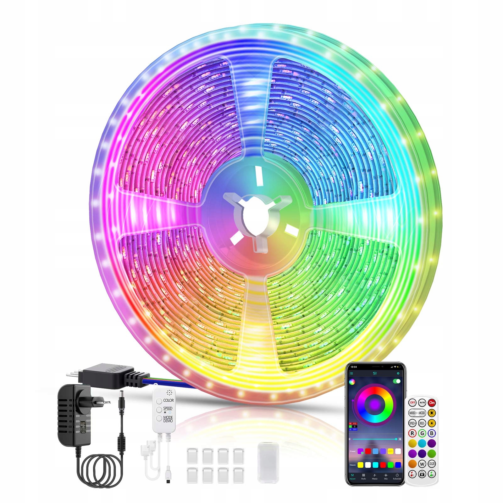 VONETA TAŚMA LED RGB 10M Z PILOTEM APLIKACJA