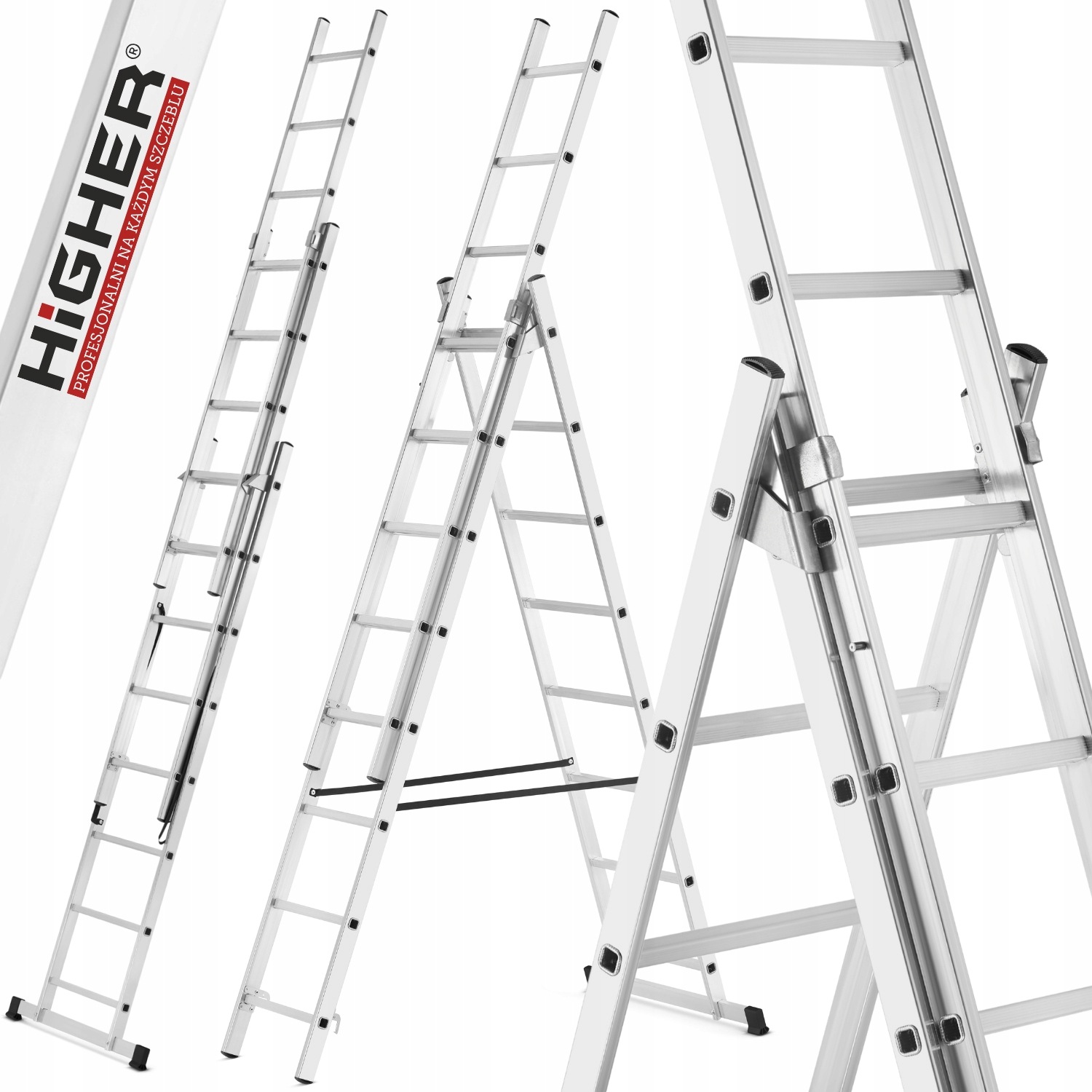 Žebřík s adaptací na schody 3x8 Higher 150 kg