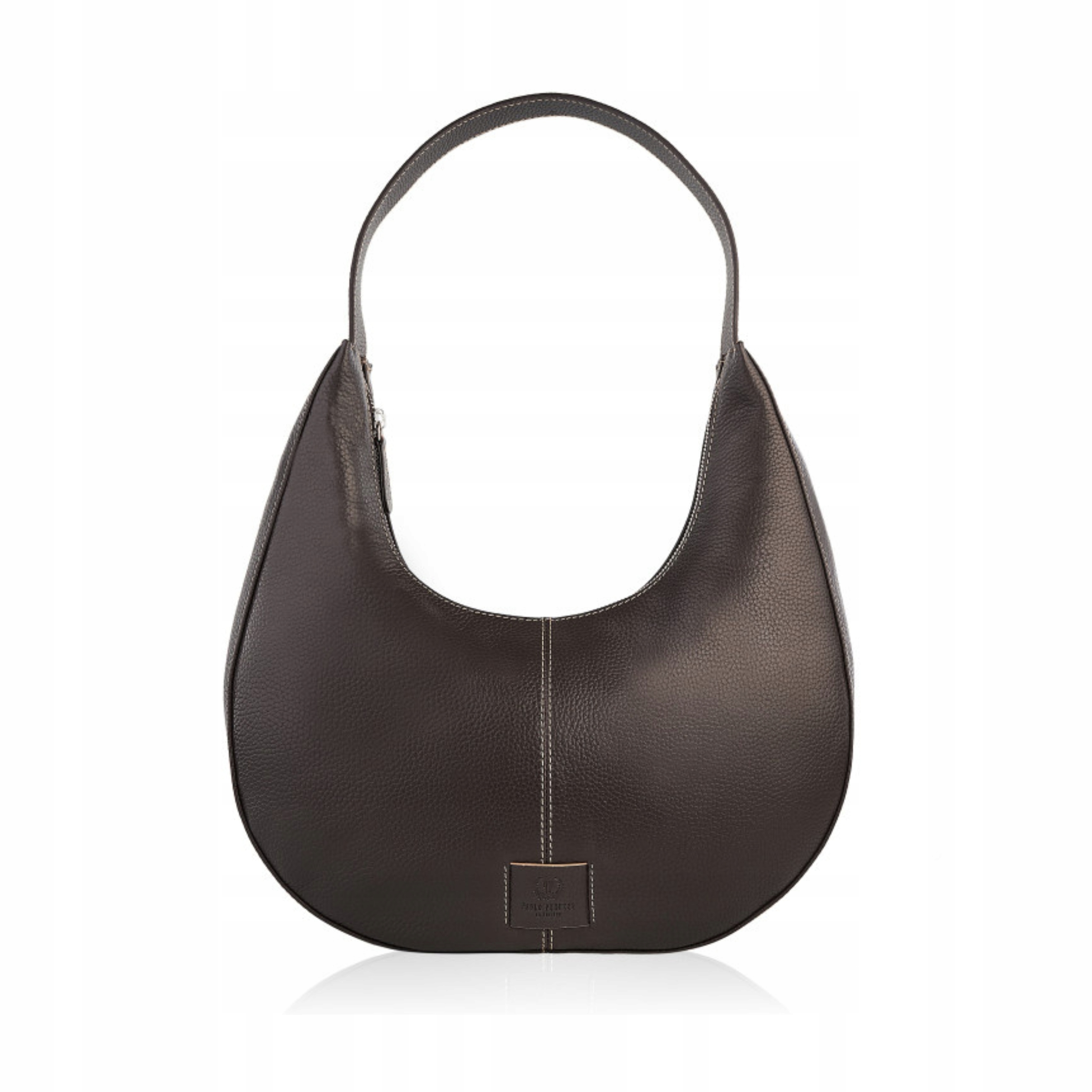 Dámská kabelka Půlměsíc přes rameno Lícová kůže Paolo Peruzzi Hnědá