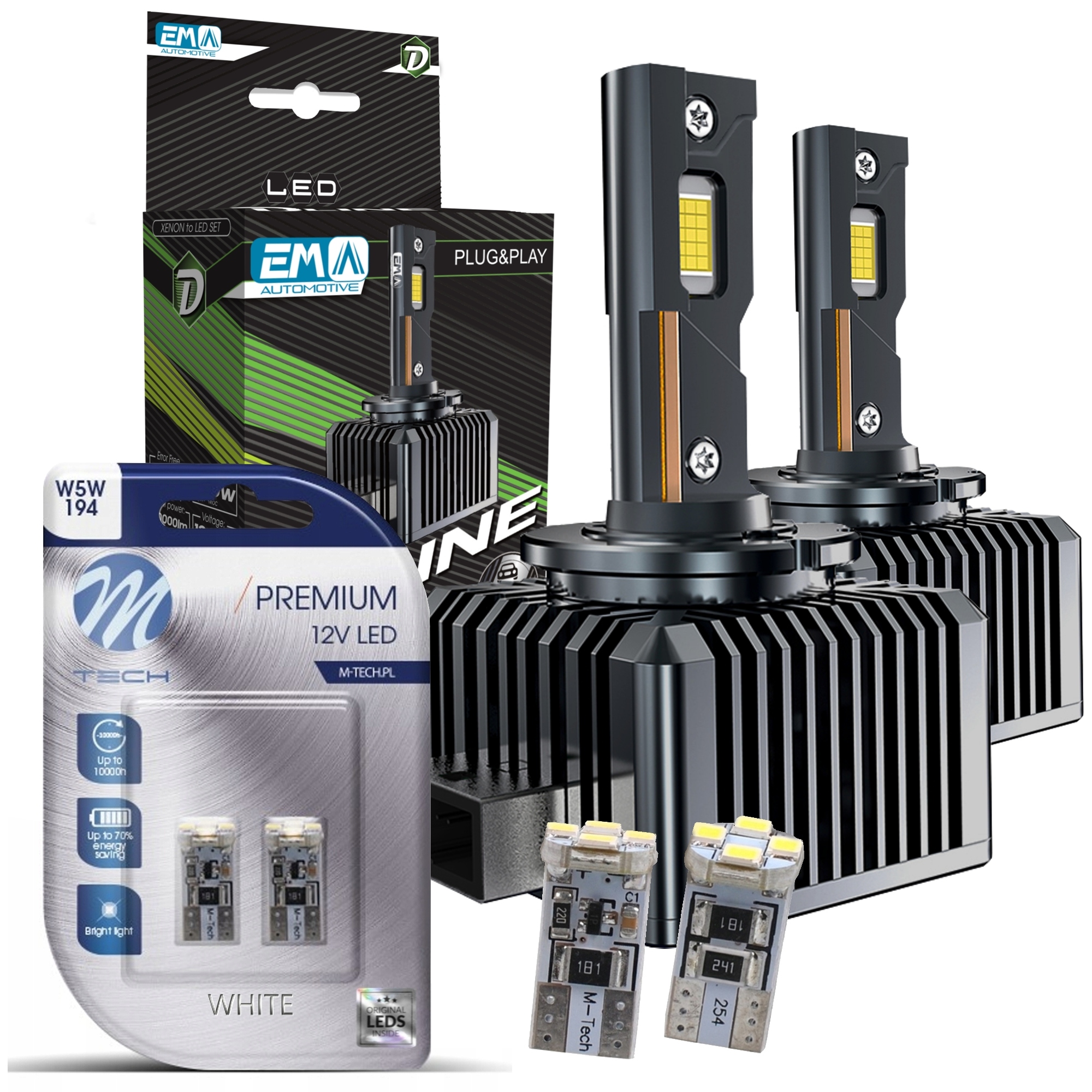 Retrofit D1S LED Plug&Play 6000K 20000lm + W5W