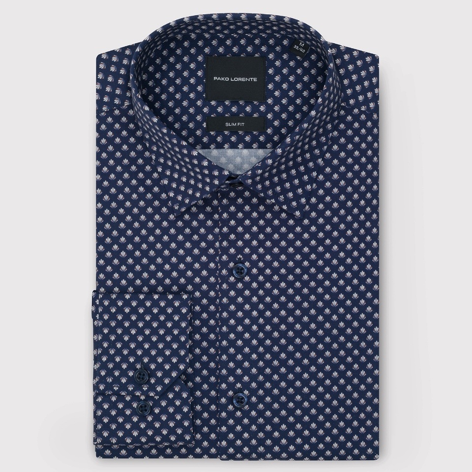 Bavlněná košile ve vzoru Slim Fit Pako Lorente s dlouhým rukávem, velikost vel