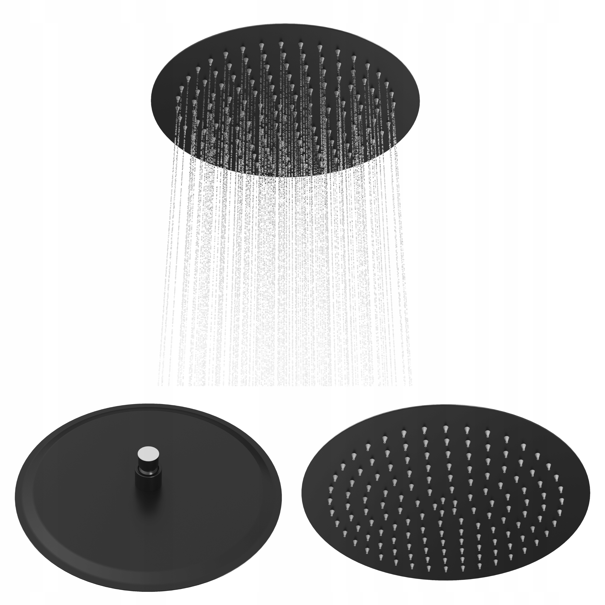 Sprchová dešťová sprcha kulatá černá pro kabiny Slim 30 cm
