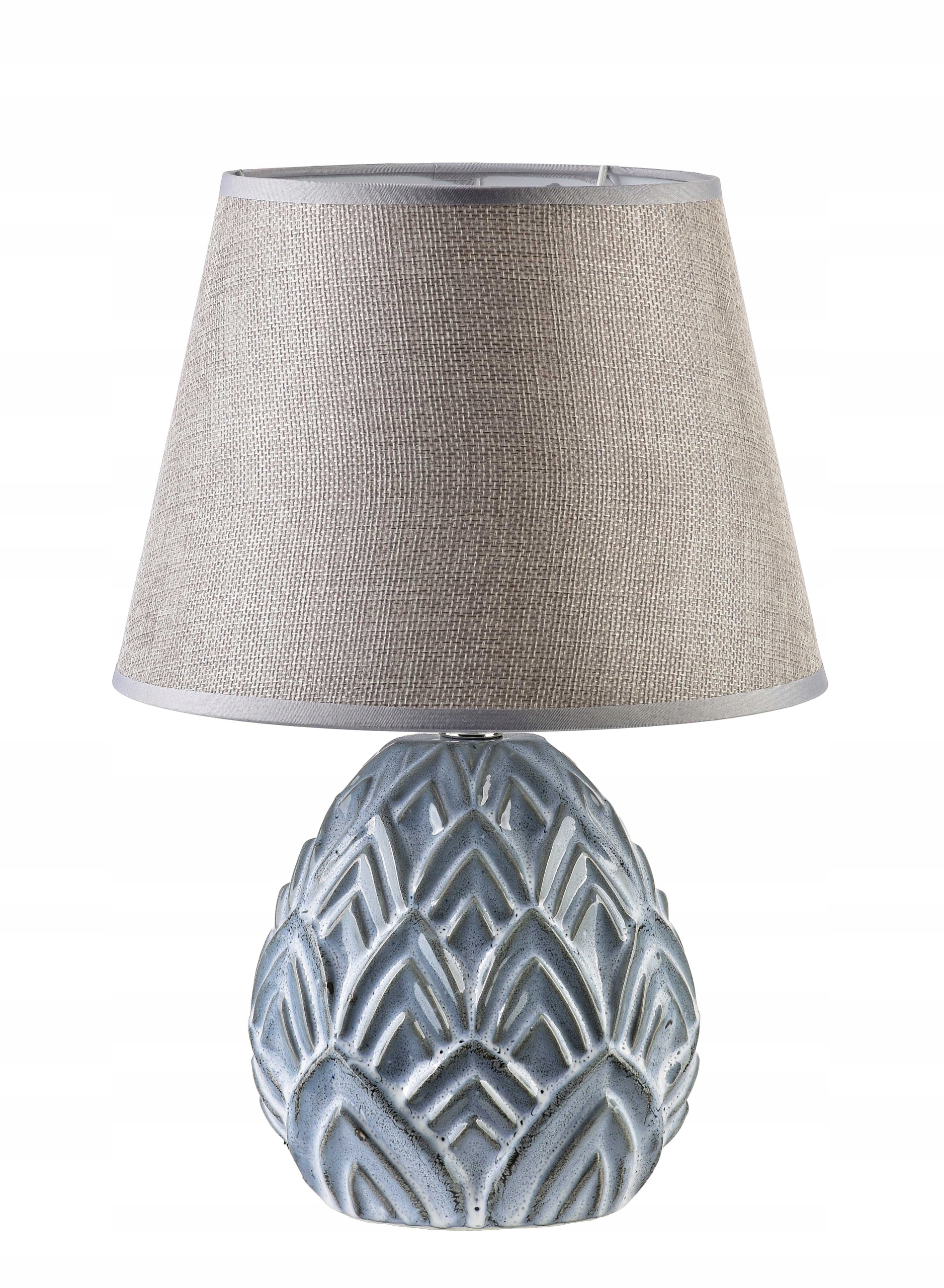 Lampka nocna ceramiczna 33 cm niebieska