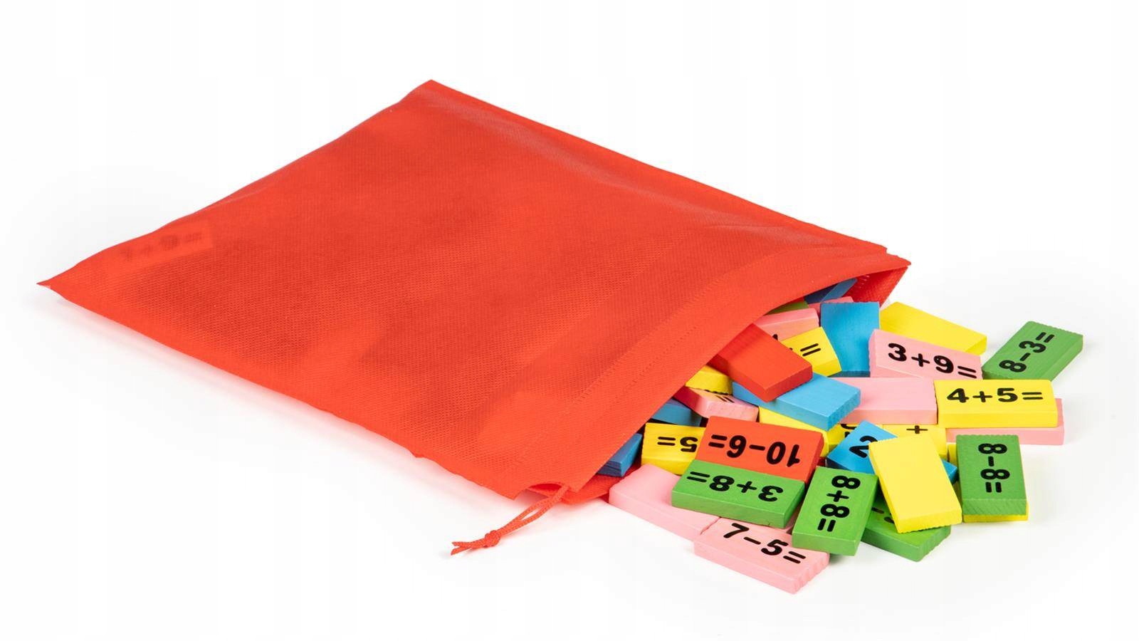 KLOCKI MATEMATYCZNE Z TABLICĄ DOMINO EDUKACYJNE Szerokość produktu 27 cm