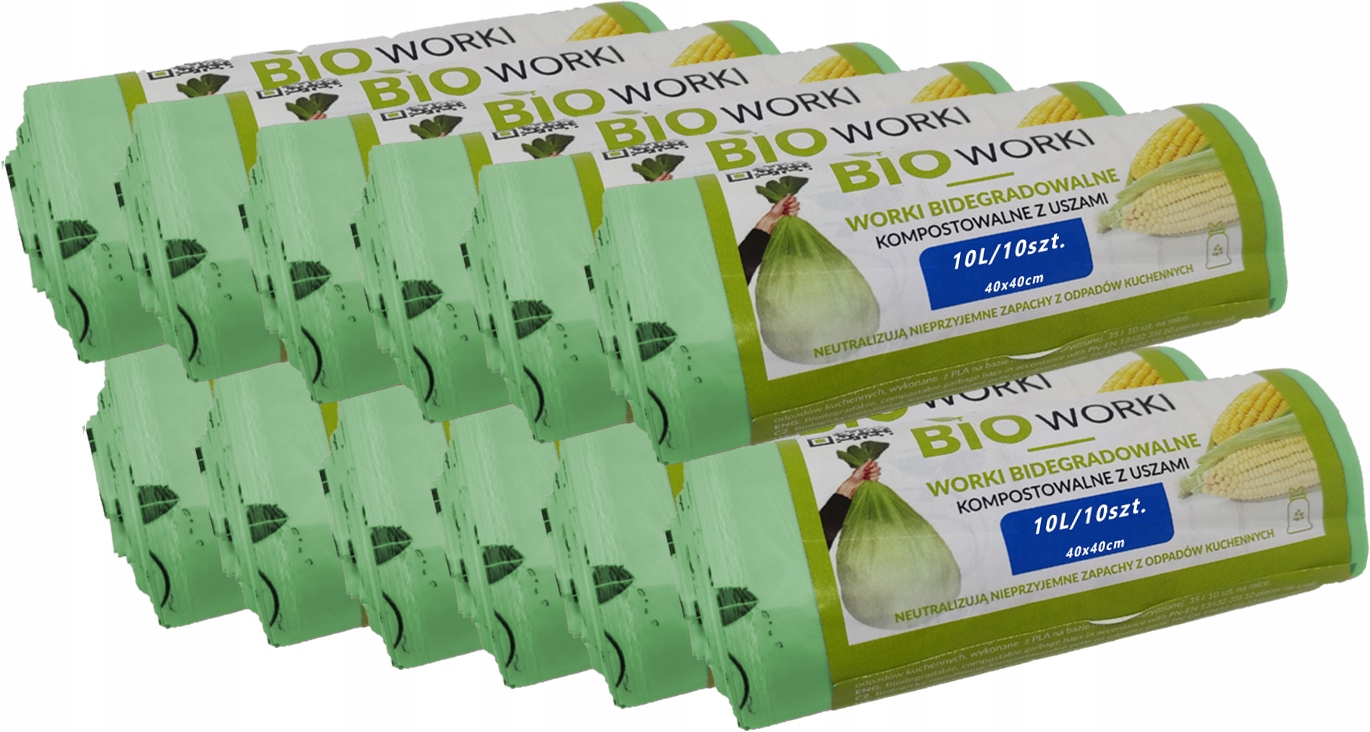 

Kompostowalne Biodegradowalne Worki Bio 10L 120szt
