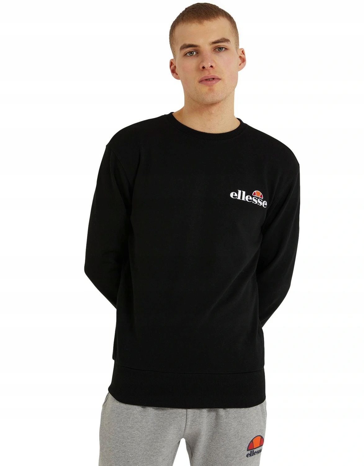 pánská mikina Ellesse bez kapuce crewneck fleece Fierro černá bavlněná
