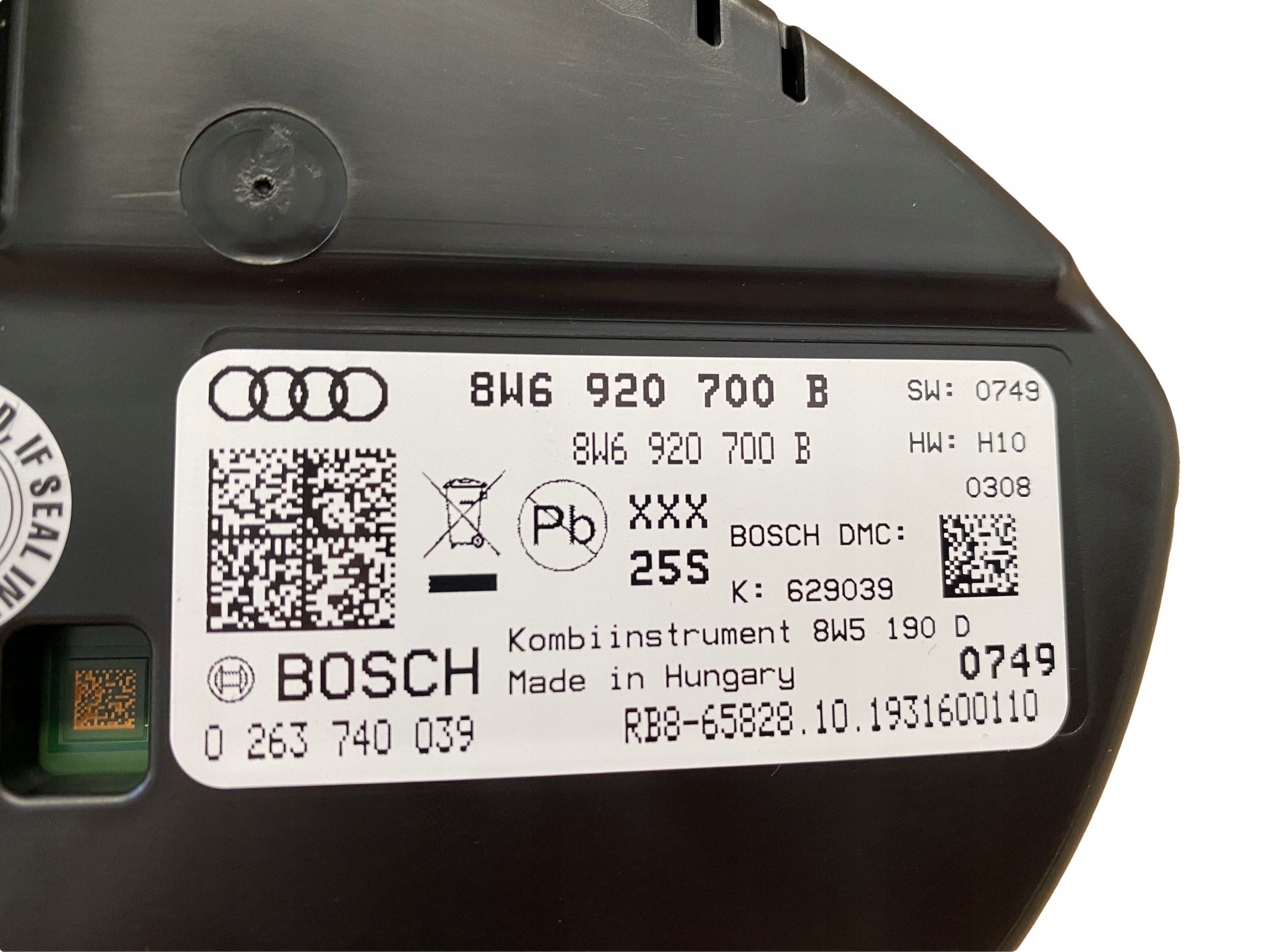 AUDI A5 8W TFSI dials dials 8W6920700B