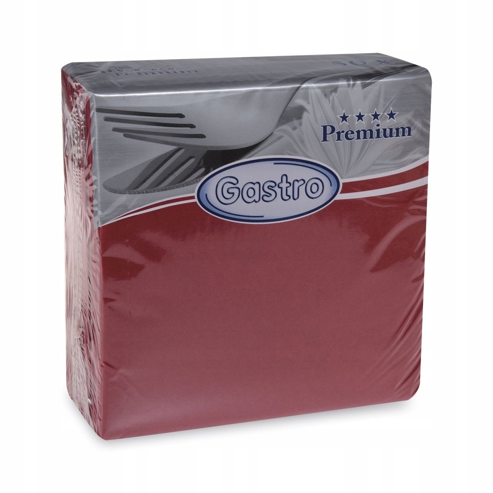 

Serwetki Flizelinowe Premium Bordowe 40 x 40cm 50x