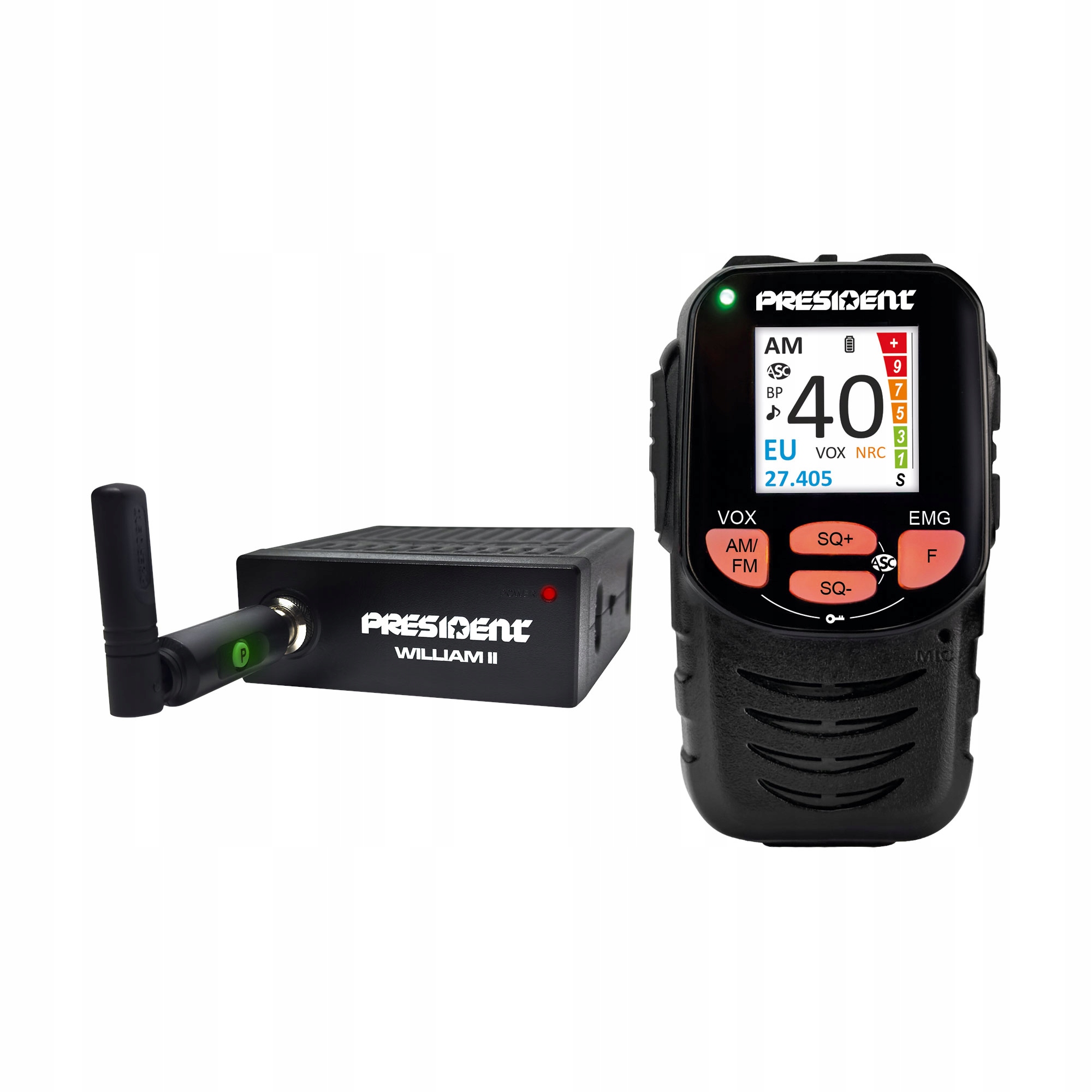 President Wiliam II Cb bezdrátový mikrofonní rádio 12V 24V multicolor