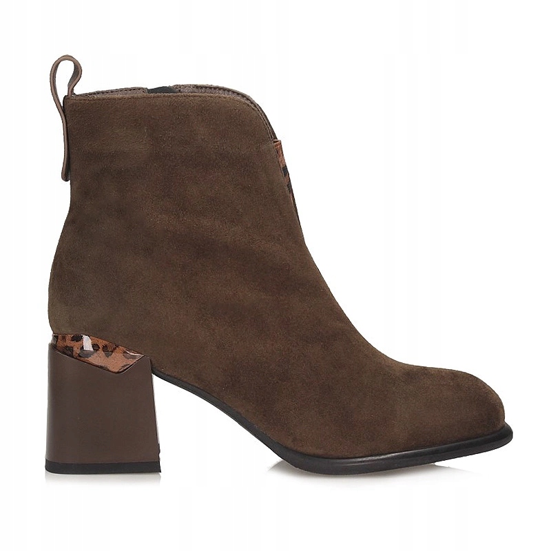 Stylové kožené dámské kotníkové boty na podpatku Vinceza 66811 Ca