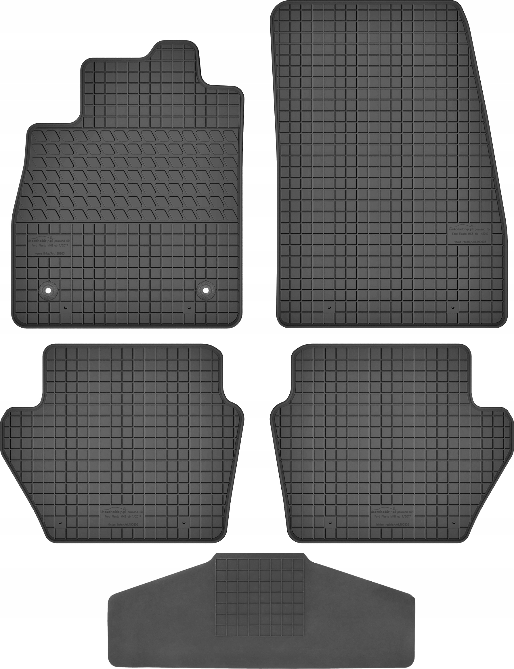 Килимки виділені до Ford Fiesta Mk8 ТУНЕЛЬ