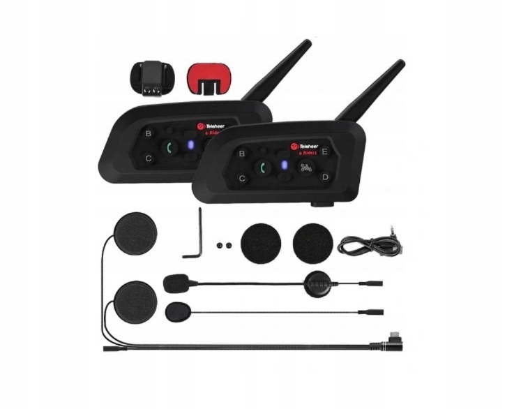 2 zestawy V6 Pro 1500M kask motocyklowy Model V6 Pro