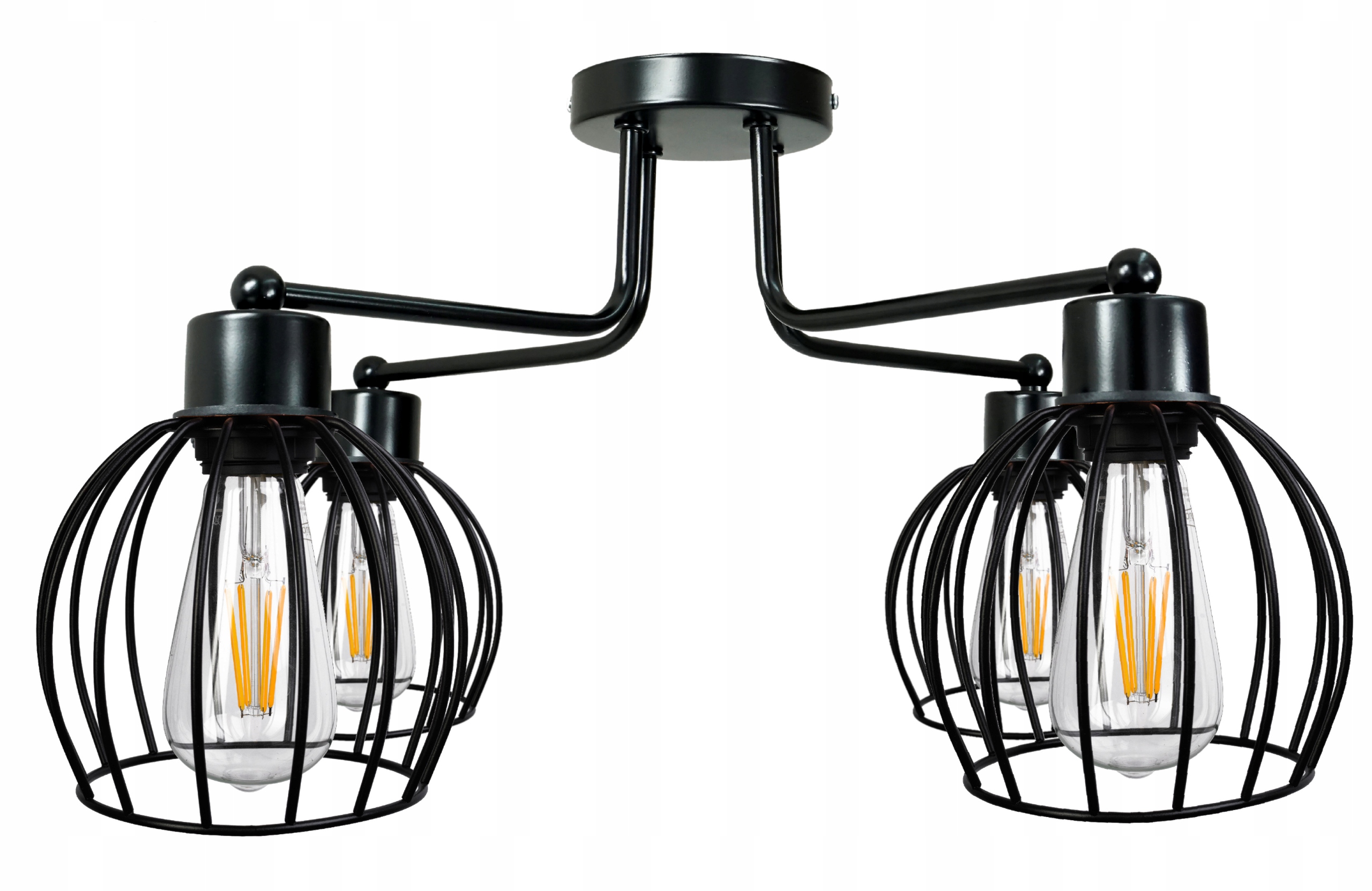 Industriální Led závěsná lampa Lustr 4XE27 Loft