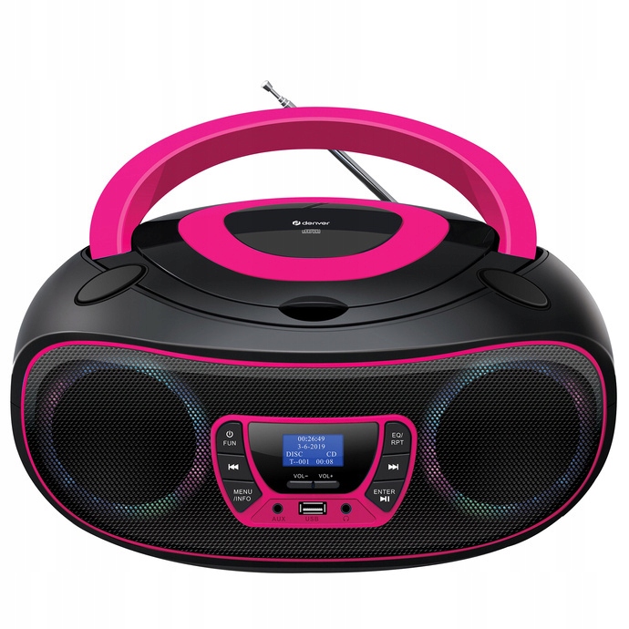 Boombox Denver TDB-212BU różowy
